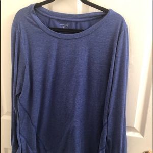 Exertek blue top with thumb holes.